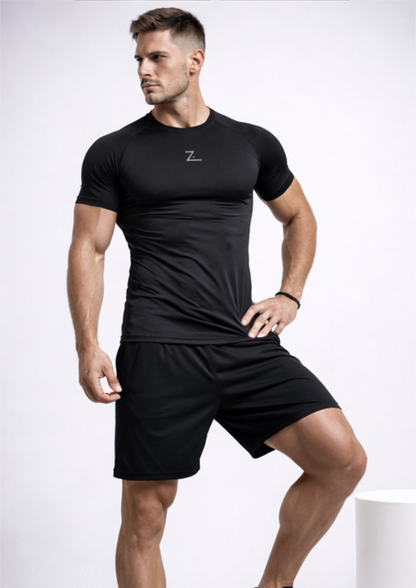 Mens Stealth Pro Compression Tee (Grey Logo)